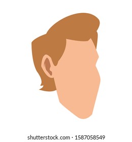 man face with blond face icon over white background, vector illustration