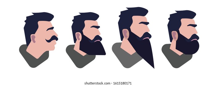 Man face with braid and hair