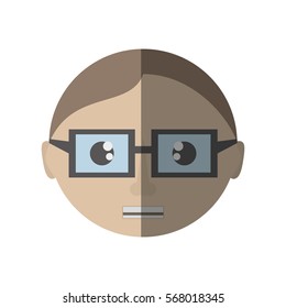 man face business glasses shadow vector illustration eps 10
