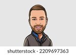 Man face caricature vector design