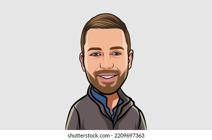 Man face caricature vector design