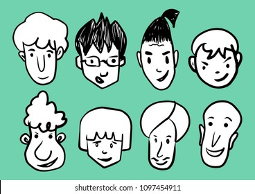 Man Face Cartoon Icon Vector Illustration Stock Vector (Royalty Free ...