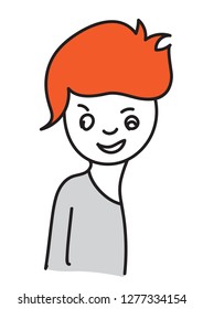 Man face cartoon icon vector illustration, Men Smiling, young men avatar line icon, hand drawn in people funny faces, Sketch Portrait outline, doodles. Hipster, Print on a t-shirt or sticker