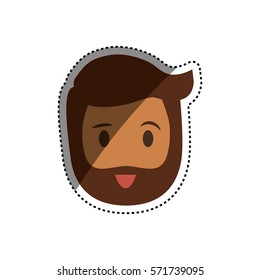 Man face cartoon icon vector illustration graphic design