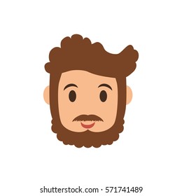 Man face cartoon icon vector illustration graphic design