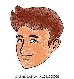 Man face cartoon scribble