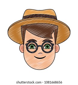 Man face cartoon scribble