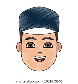Man face cartoon scribble