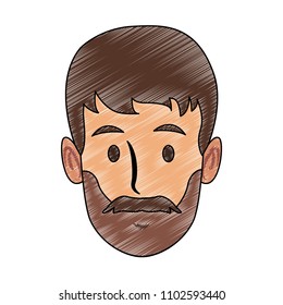 Man face cartoon scribble