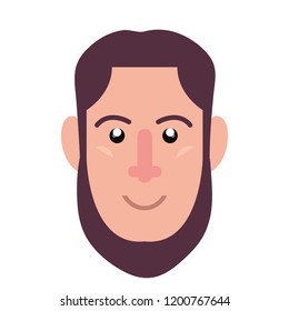 man face character on white background