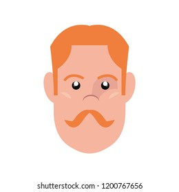 man face character on white background