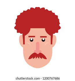 man face character on white background