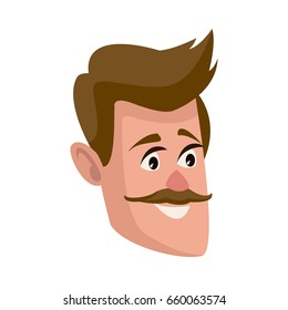 man face character people flat design