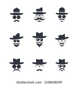 Man face character symbol illustration design