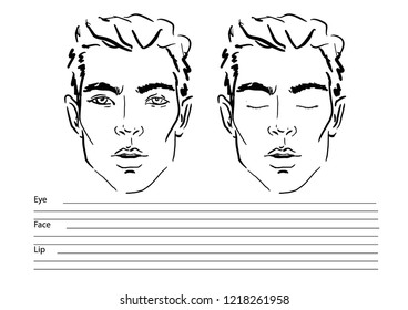 men face chart makeup