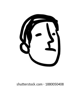 el hombre se enfrenta a un bonito estilo de sketch abstracto  