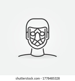 Man Face Detection outline icon. Human Facial Recognition vector concept symbol or design element