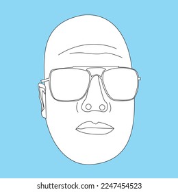 man face doodle design illustration