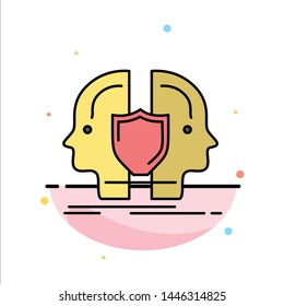 Man, Face, Dual, Identity, Shield Abstract Flat Color Icon Template
