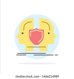 Man, Face, Dual, Identity, Shield Abstract Circle Background Flat color Icon. Vector Icon Template background