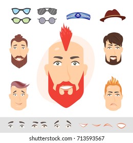 Man face emotions constructor