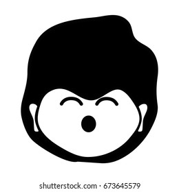 man face with expression and hairstyle