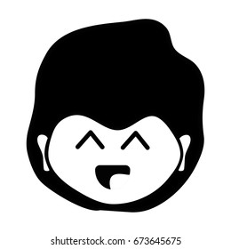 man face with expression and hairstyle