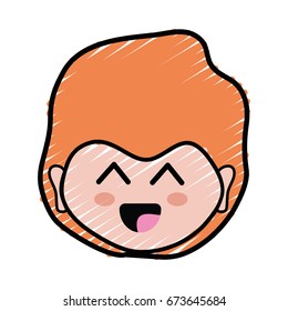 man face with expression and hairstyle