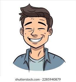 A man with a face and expression that is happy and full of joy