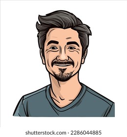 A man with a face and expression that is happy and full of joy