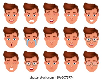 Man face expression vector design illustration isolated on white background