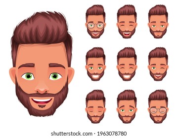 Man face expression vector design illustration isolated on white background