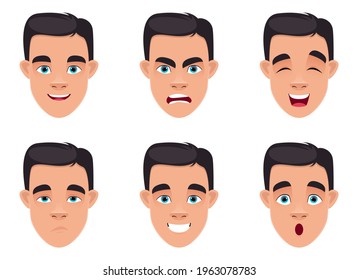 Man face expression vector design illustration isolated on white background