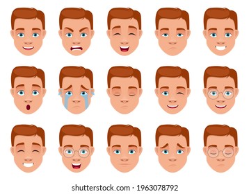 Man face expression vector design illustration isolated on white background