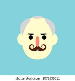 Man face - flat design - vector illustration EPS