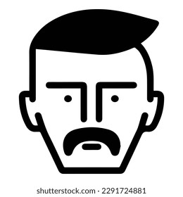 Man Face Flat Icon Isolated On White Background