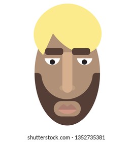 man face flat illustration on white