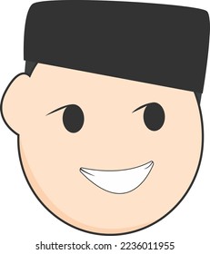 Man Face Flat Style Vector