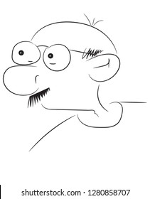 Man face, freehand drawing.

Vector illustration, sketch marker 