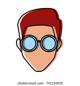 Man face with glasses