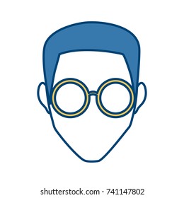 Man face with glasses