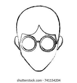 Man face with glasses