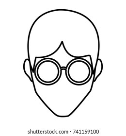 Man face with glasses