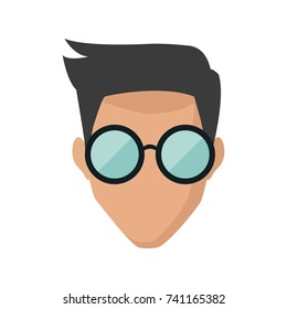 Man face with glasses
