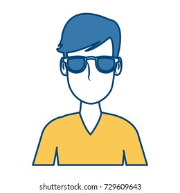 Man face with glasses cartoon