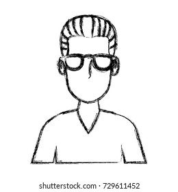 Man face with glasses cartoon