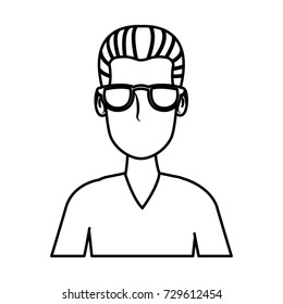 Man face with glasses cartoon