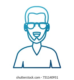 Man face with glasses cartoon