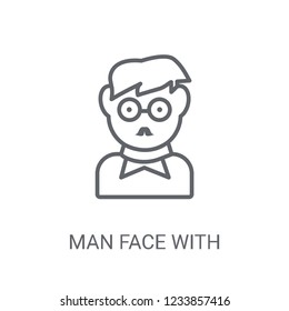 Man face with glasses and goatee icon. Trendy Man face with glasses and goatee logo concept on white background from People collection. Suitable for use on web apps, mobile apps and print media.