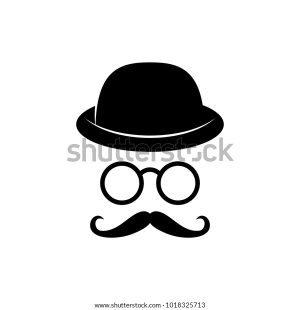 Man Face Glasses Mustache Hat Photo Stock Vector Royalty Free 1018325713 Shutterstock